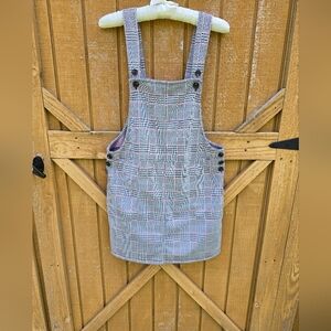 SO JUNIORS  PLAID OVERALL DRESS SIZE Small POCKETS KNIT BUTTON STRAP